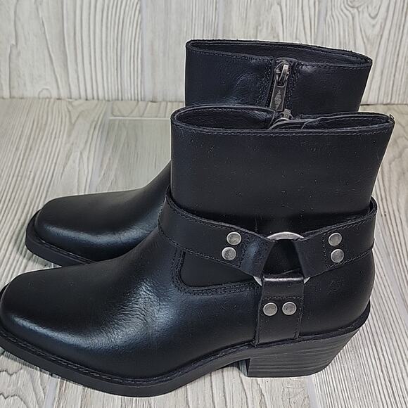 Sun + Stone Pheobie Leather Square Toe Harness Moto Ankle Boots Womens 5 NEW - Picture 5 of 14